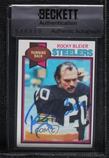BAS 1979 Topps Rocky Bleier #522 Seal of Authenticity Auto ow6