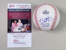 Austin Hedges Signed 2023 World Series Baseball JSA COA Rangers 23 WS Champs B