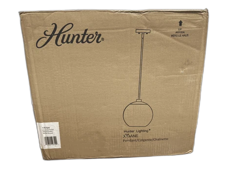 Hunter Xidane 1-Light Brushed Nickel Crystal Pendant Light w/Clear Glass Shades - Picture 9 of 9