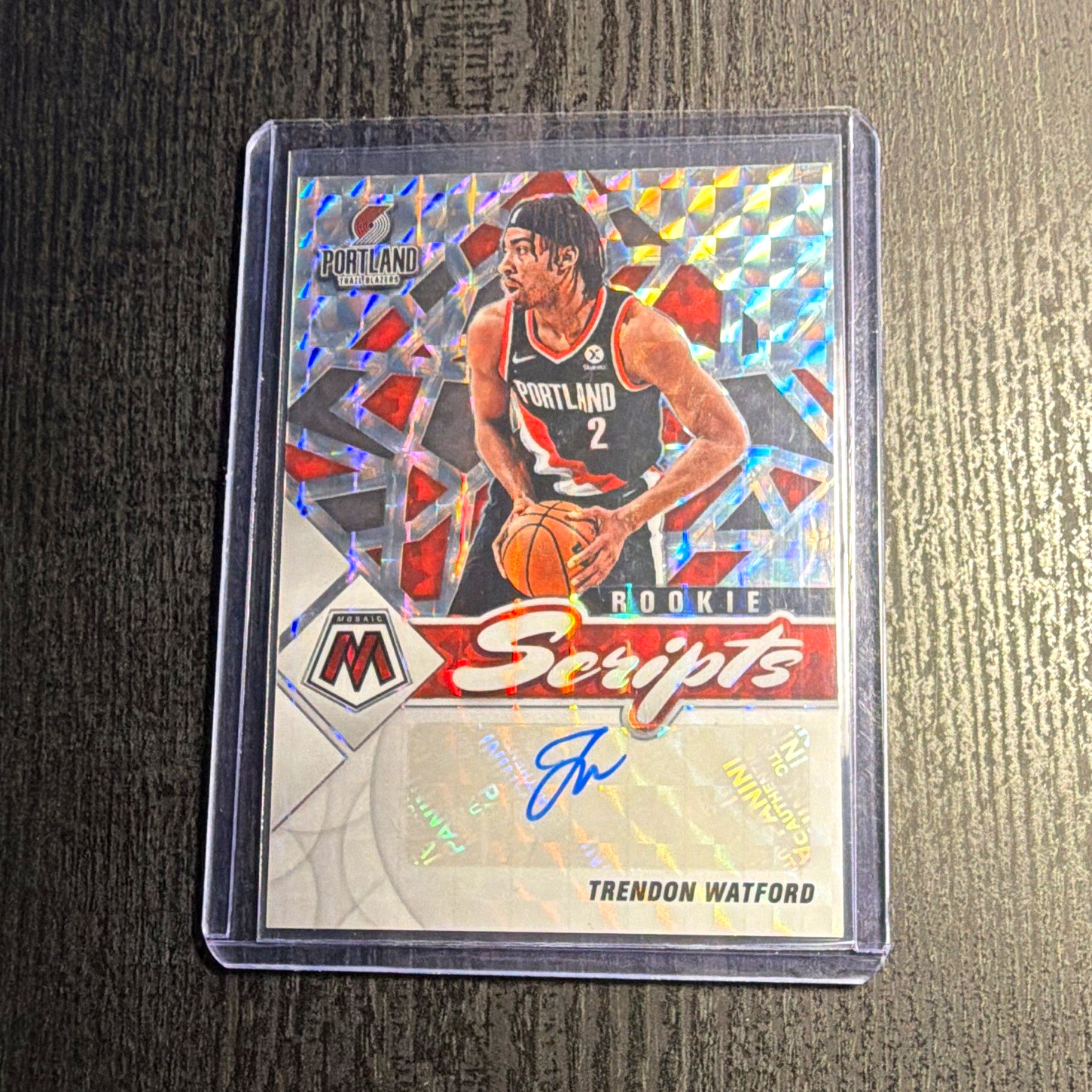 Panini 2021-22 Mosaic Trendon Watford Rookie Scripts Auto RS-TWA Trail Blazers