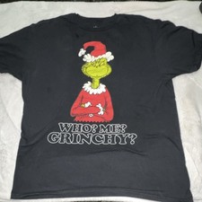 El Grinch "¿Quién? Yo? ¿Grinchy?" Camiseta negra gráfica adulto talla L