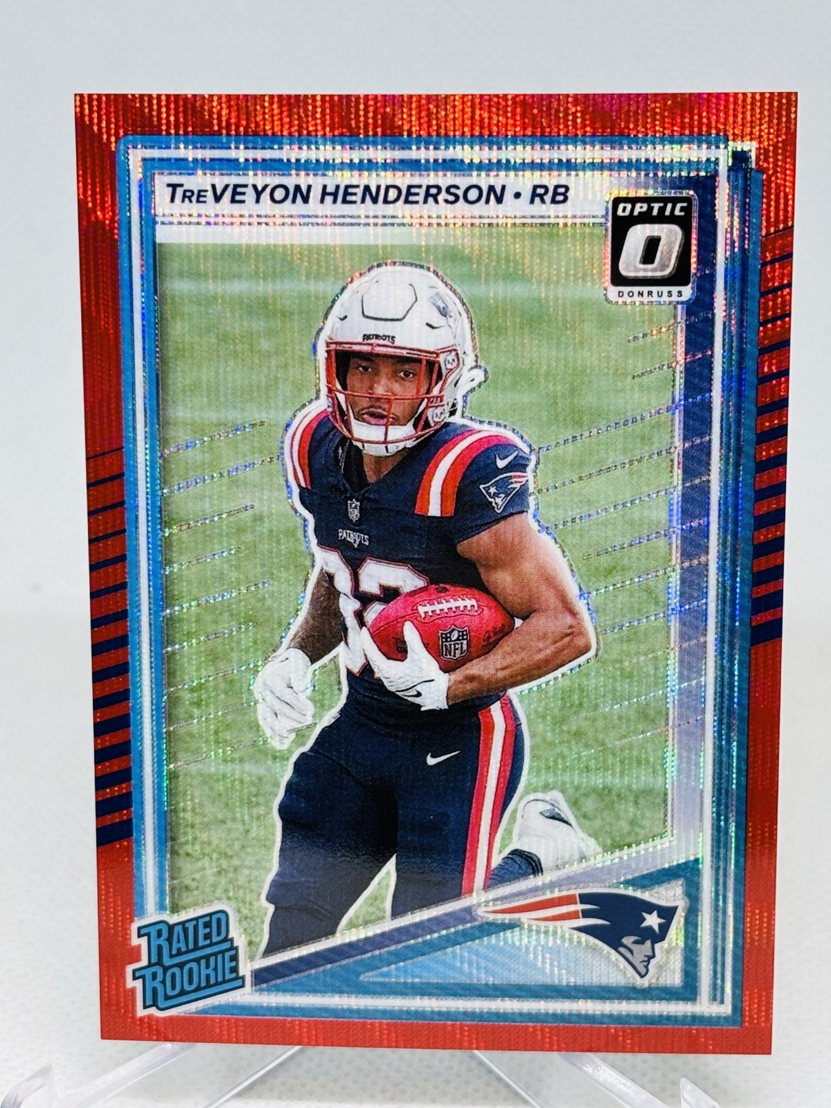 2025 Panini Donruss TreVeyon Henderson Rated Rookie Optic Preview Red Wave #332