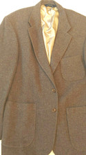 Lands End Men's Size 44R Grey Blazer 2 Button Casual Sports Coat Jacket Tweed