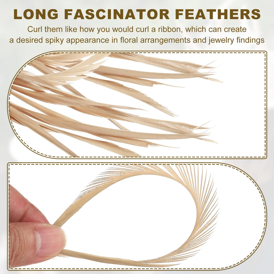 50 Pcs 5-7" Feathers Long Artificial Goose Feather Hat Trimming Light Brown - Image 4 of 4