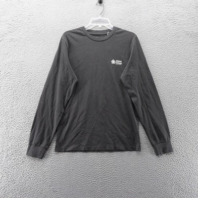 Alpine Design Mens Graphic Long Sleeve TShirt Medium Black Organic Cotton NWT