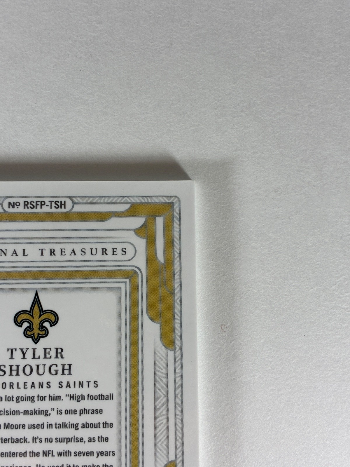 TYLER SHOUGH 2025 Panini National Treasures 28/99 Rookie ON CARD Auto #RSFP-TSH view 8