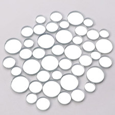 200G Mirror Mosaic Tiles, Glass Mirrors Flat Round/Triangle/Rhombus/Square Decor