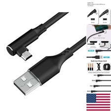 Durable USB 2.0 to Type-C Dash Cam Power Cable with 90-Degree Bend Design