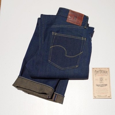ONI DENIM ONI-288ZR-OLV 20oz Secret Denim Regular Straight Jeans Indigo 32 Japan