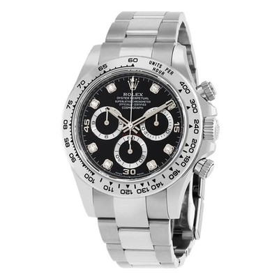 Rolex Daytona Chronograph Automatic Chronometer Diamond Black Dial Men's Watch