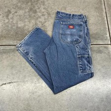 vintage dickies faded blue relaxed baggy fit jeans size 38 x 32
