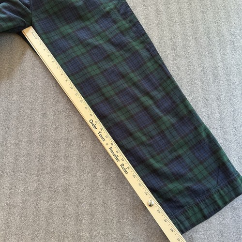 LL Bean Flannel Pajama Set Womens Size M Scotch Plaid Green Blue Black 2 Piece - Picture 13 of 14