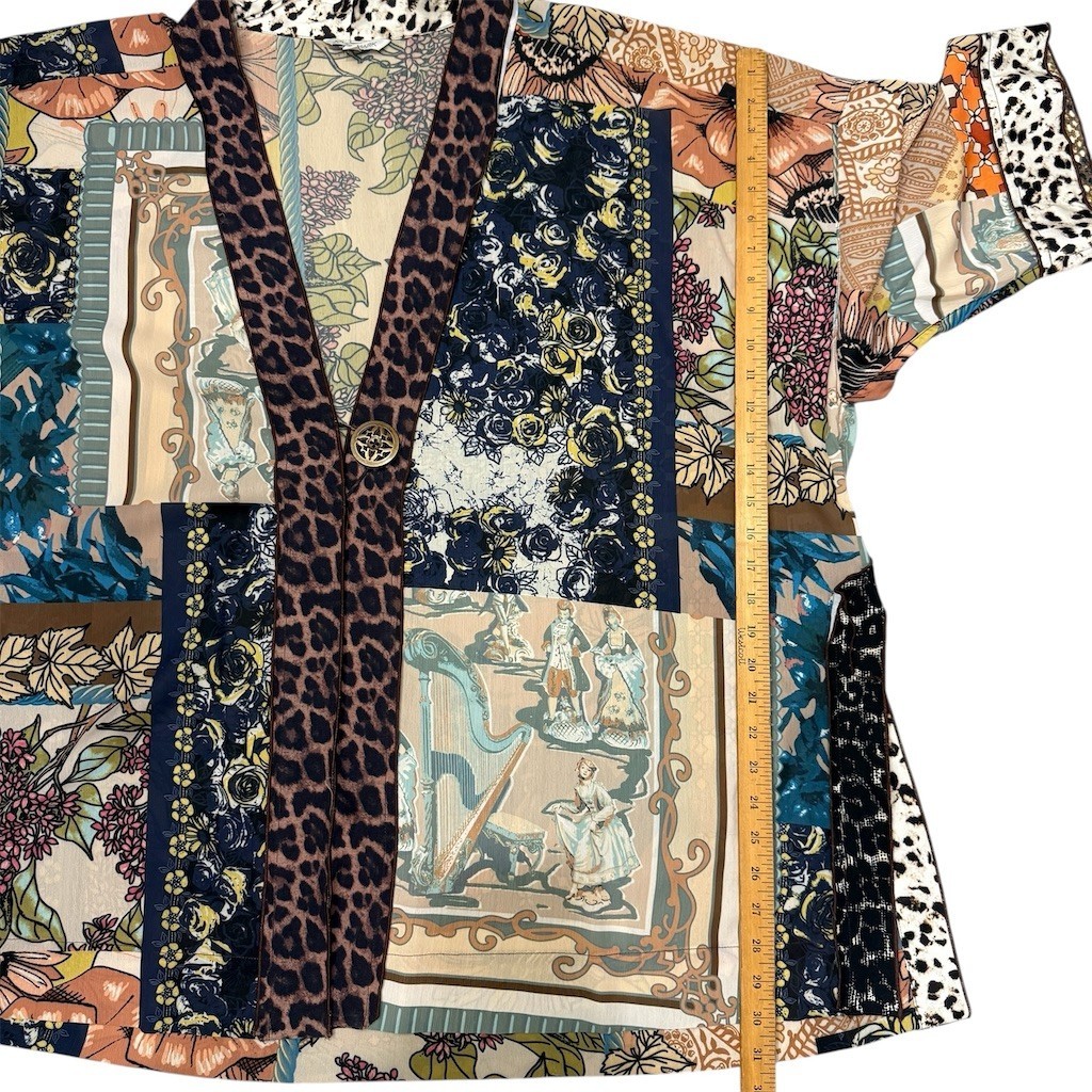 John Mark Patchwork Kimono Jacket Floral Boho Fes… - image 4