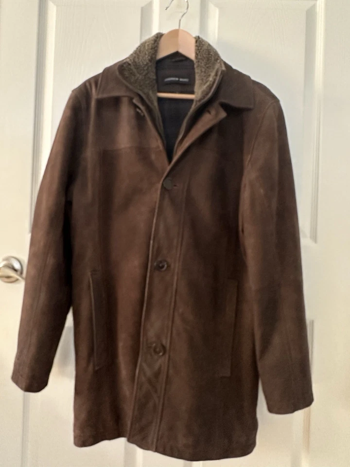 Chaqueta Bomber Marc New York Andrew Marc Para Hombre Cuero Mediana Cremallera Completa Pesada Foto 3 de 4