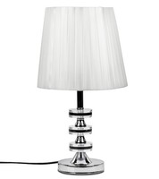 Tischlampe Glasringe Mit Stoffschirm Weiß Silber H. 41Cm Aus Metall Formano Wa