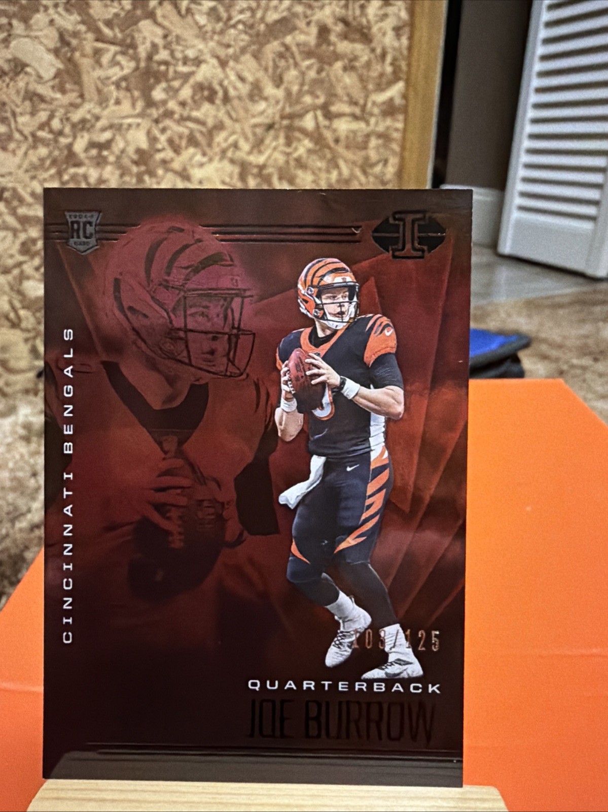 2020 Panini Illusions - Joe Burrow #5 Trophy Collection Ruby /125 (RC)