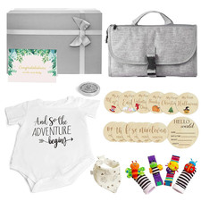 Baby Shower Gifts - Baby Gift Basket Baby Wrist Rattle Socks Portable Diaper Cha