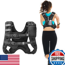 VEVOR Weighted Vest, 16 lbs Weight Vest with Reflective Stripe, Adjustable Buckl