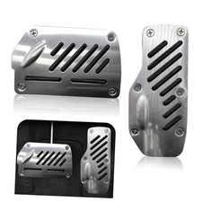 Car Pedal Covers Set, Throttle Brake Non-slip Rubber Strip Safety 2 PCS Black