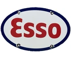VINTAGE ESSO GASOLINE PORCELAIN SIGN GAS STATION PUMP PLATE MOTOR OIL SERVICE