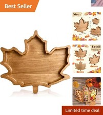 Elegant Maple Leaf Charcuterie Board - Durable Rubberwood for Fall Parties