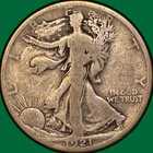 1921-S Walking Liberty Half Dollar Very Good VG Coin 36078
