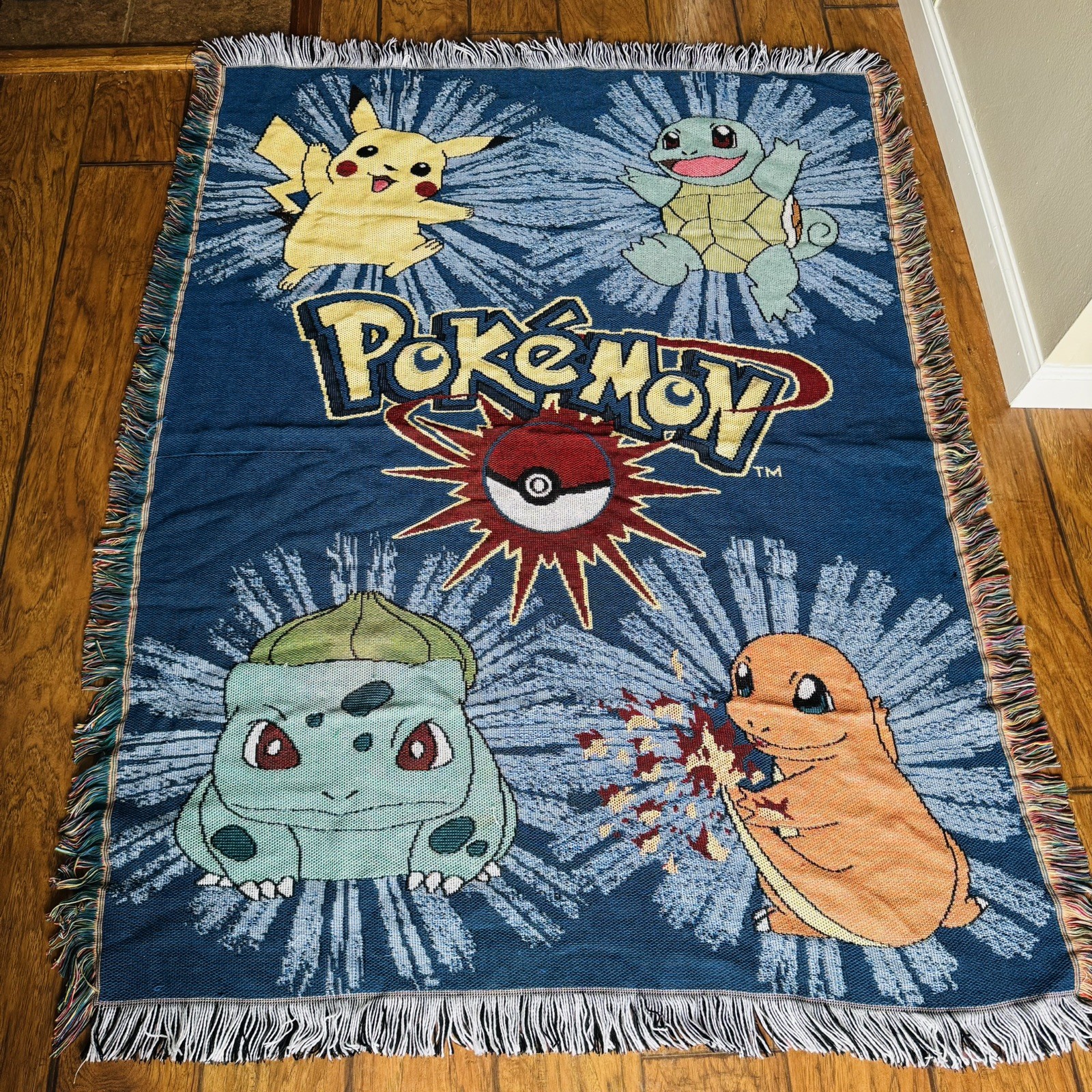 Vintage Pok&eacute;mon Throw, Blanket, Tapestry, 1990s The Northwest Company, NINTENDO