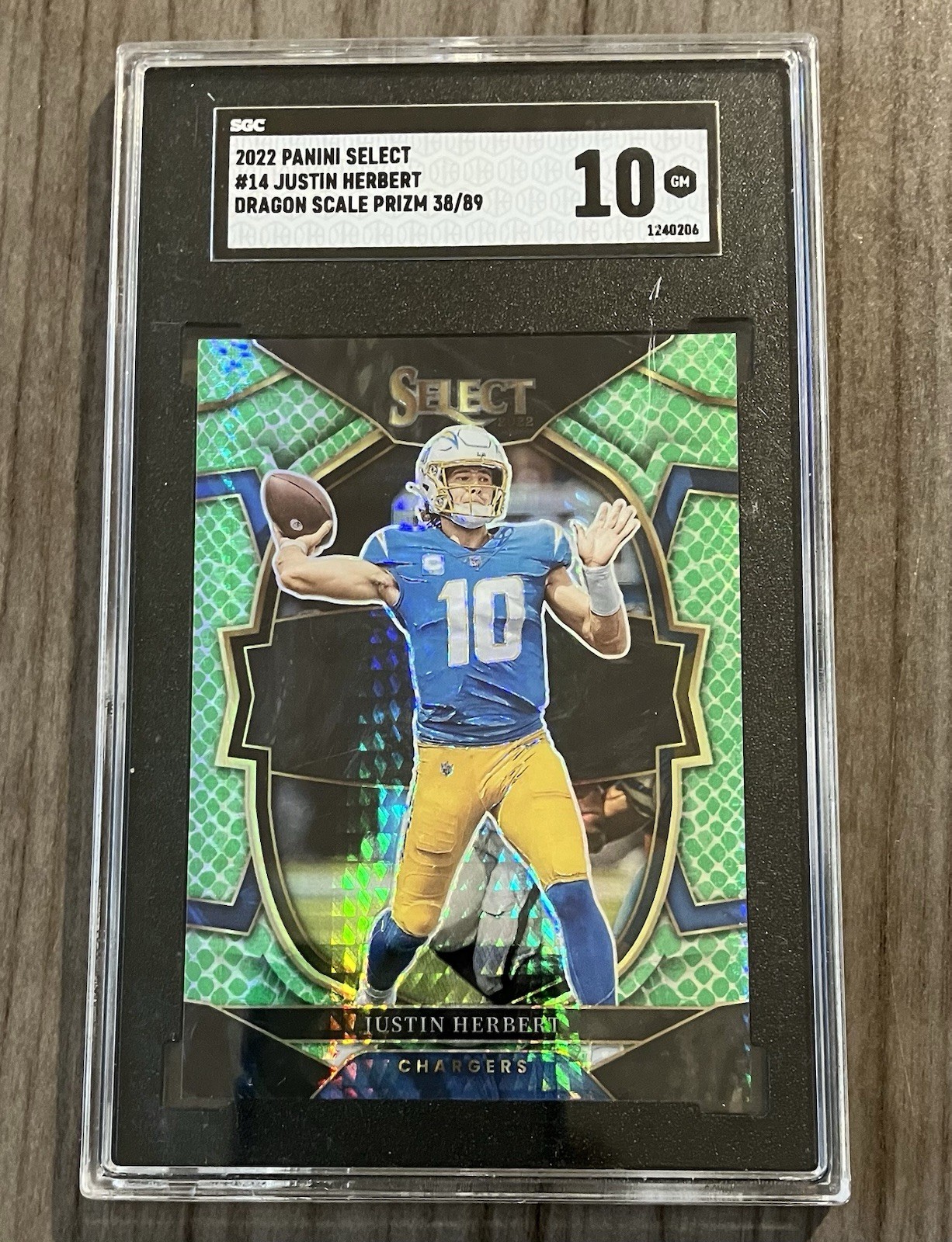 🐉2022 Panini Select - Concourse Justin Herbert #14 Dragon Scale Prizm /89 💎