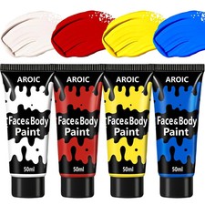 4 Colors Face Body Paint, 6.76 oz Kids Water Based Face Painting