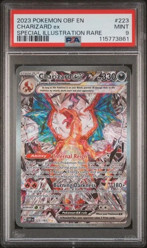 2023 POKEMON OBF EN-OBSIDIAN FLAMES SPECIAL ILLUSTRATION RARE CHARIZARD EX PSA 9