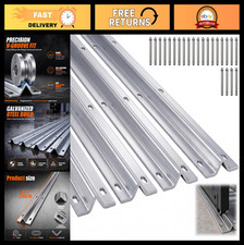 24 FT Galvanized Steel V Track for Sliding Gate Rollers 4 Pack 6 FT V-Groove T