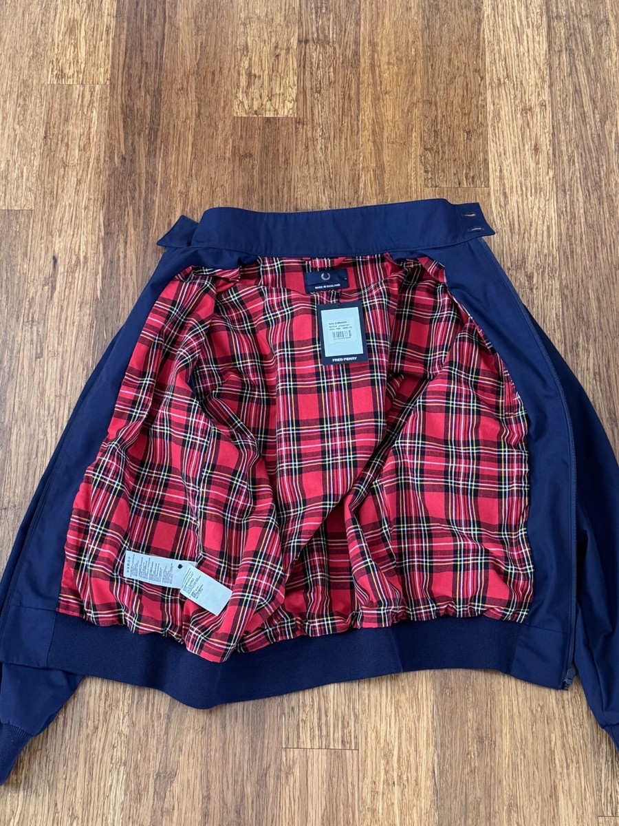 Fred Perry Navy Harrington Jacket Made in England $460 Retail