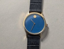 Manuale Movado Zenith Museum quadrante blu oro 14k