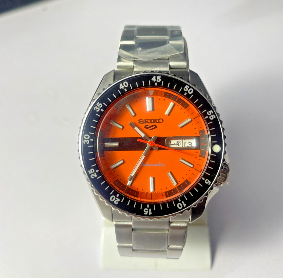 – Seiko Style Sports Dial, Steel, Stainless Diver Orange Automatic 5 Watch - vintagewatches.pk