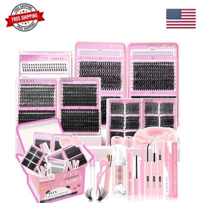 1846Pcs Lash Clusters Kit with Spikes+Bottom Cluster Lashes Kit Mix Styles 10...