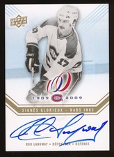 2008-09 UD Montreal Canadiens Centennial Habs Inks Rod Langway Auto #HABS-RL
