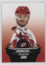 2024-25 Credentials Arena Giveaways Bobbleheads Blue Back /25 Sebastian Aho 1s28