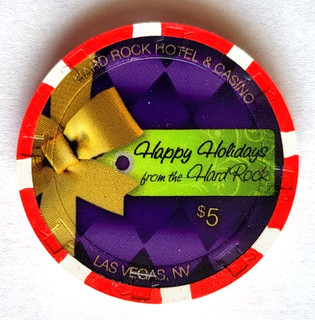 $5 Hard Rock "CHRISTMAS / 2009" Uncirculated LAS VEGAS Casino Chip