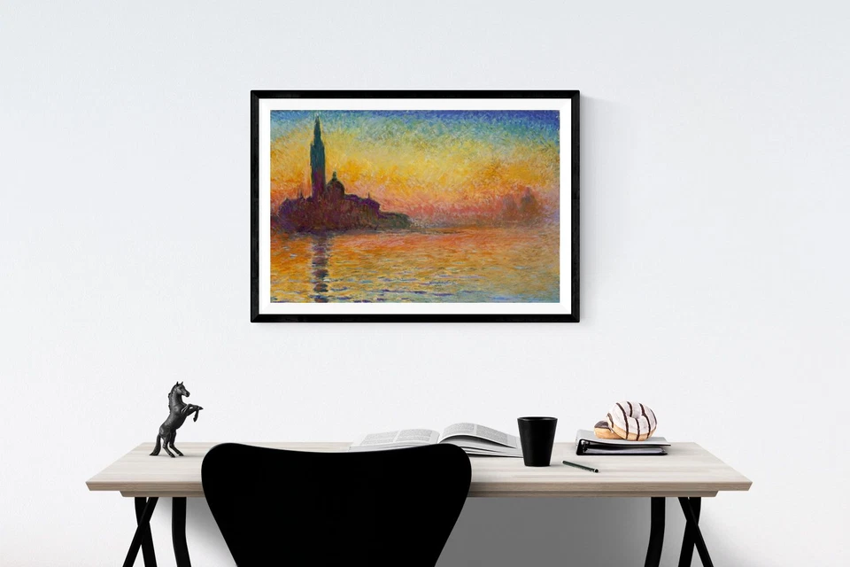 Impresión de reproducción Monet de San Giorgio Maggiore puesta de sol en Venecia, 4 x 6"-16 x 24" Foto 4 de 4
