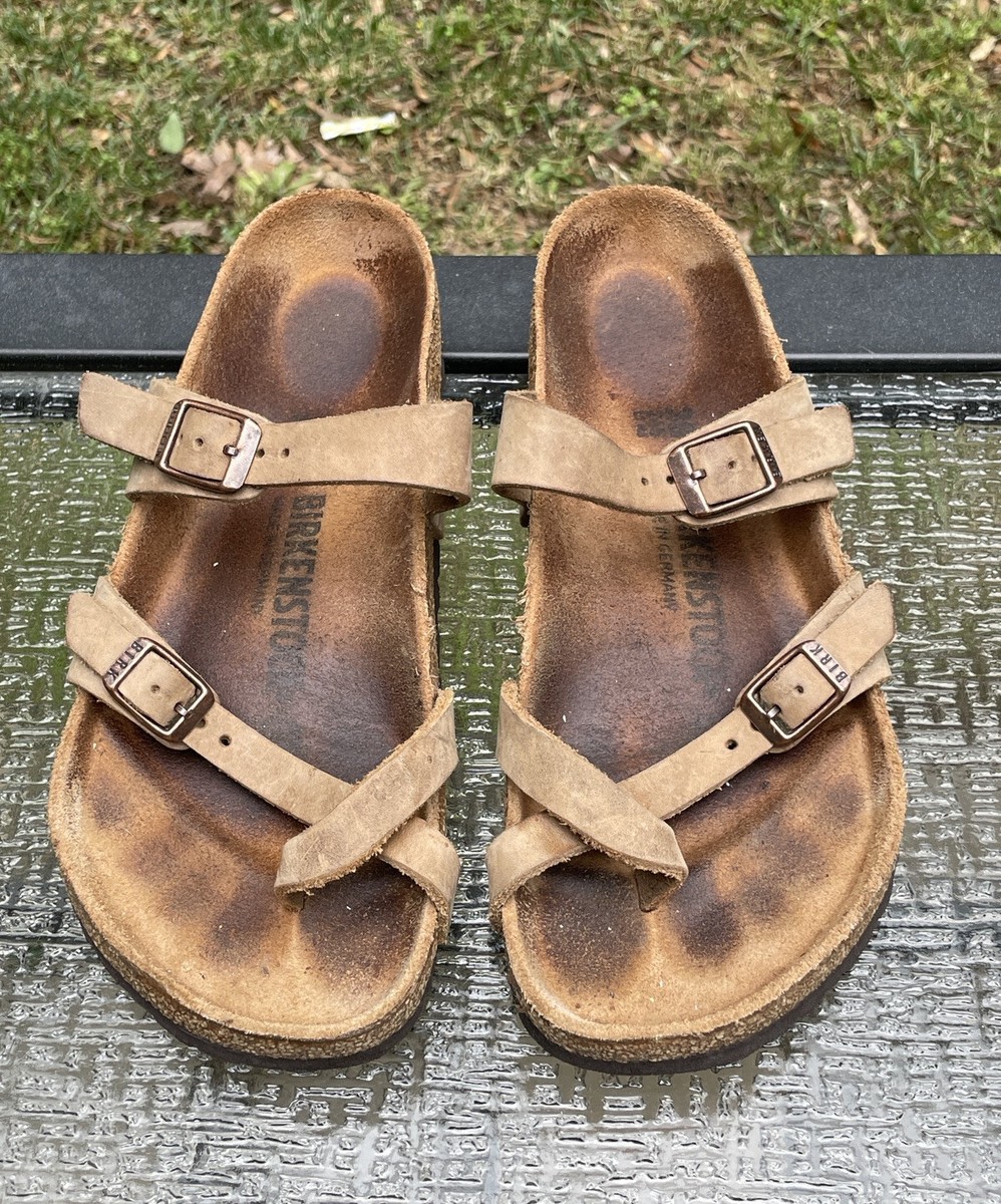 birkenstock mayari oiled leather tobacco Women's Size 7 EUR 38 Brown Toe Loop Sandals Slides The Mayari from Birkenstock boasts a soft Mayari Sandals Birkenstock Mayari Tobacco