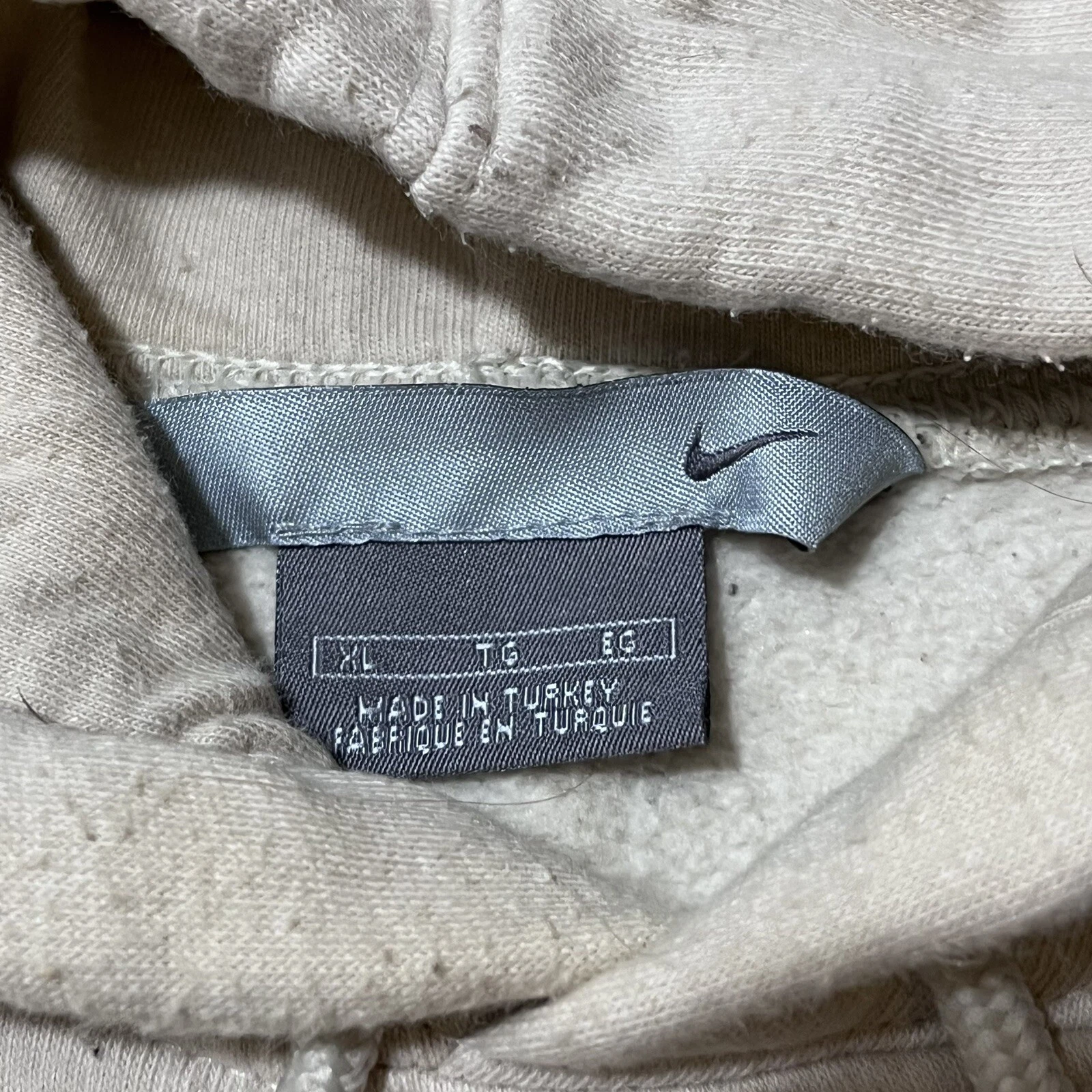 OFF WHITE Felpa Nike Center Swoosh con cappuccio panna marrone vintage felpa bianco sporco hip hop Y2k