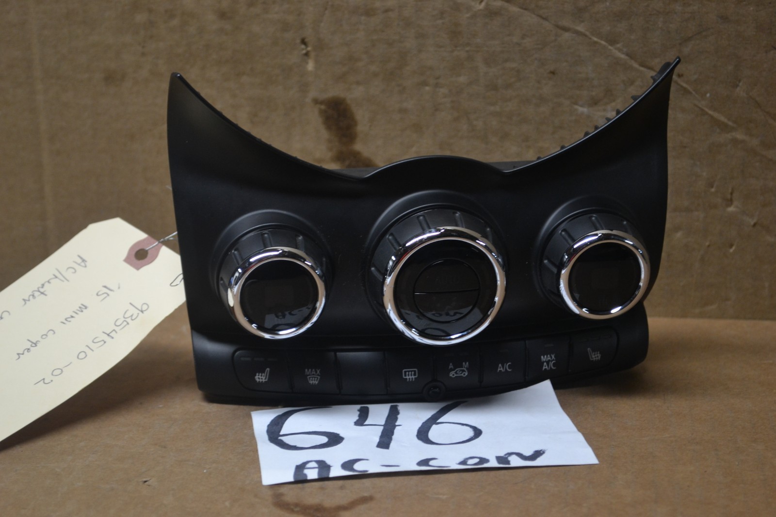 2015 Mini Cooper AC and Heater Control Used Stock #646-AC 