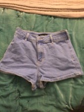 Women's Kendall Kylie Super High Rise Spring Blue Shorts Size 24