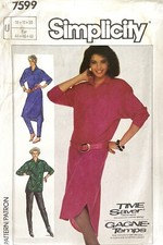 1980's Simplicity Misses' Pants,Dress,Shirt Pattern 7599 Size 16-20 UNCUT