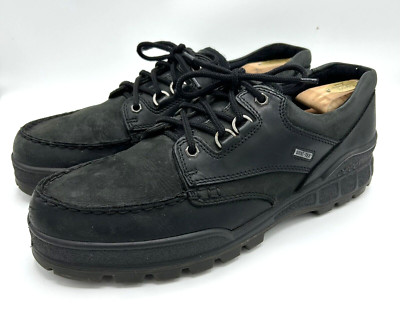 ECCO Track Black Leather Low Moc Toe Gore-tex Hiking Shoe EU 47 / US 13 - 13.5