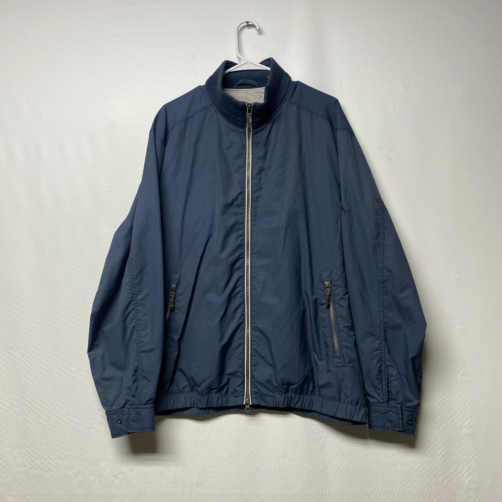 OFF WHITE Giacca a vento TOMMY BAHAMA uomo grande full zip blu Harrington golf coat