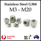 <!--F#f_0-->Dome Nut s Acorn M3 M4 M5 M6 M8 M10 M12 M14 M16 M20 Hex Stainless Steel A2 G304<!--F/-->