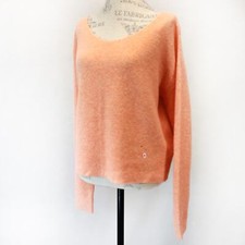 Peruvian Connection 100 Baby Alpaca Orange Conch Studio Pullover Sweater Large