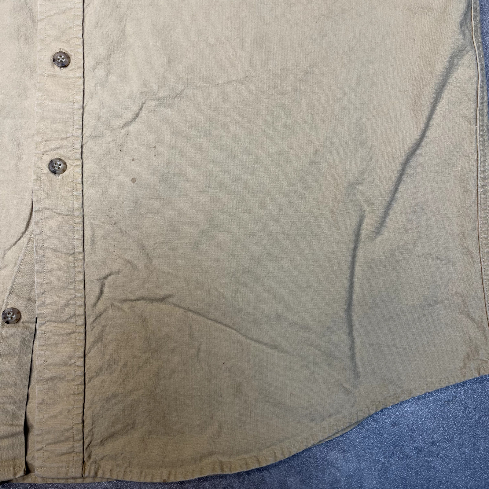 Carhartt Double Pocket Shirt Mens Large Short Sleeve Workwear Button Up Beige image 5