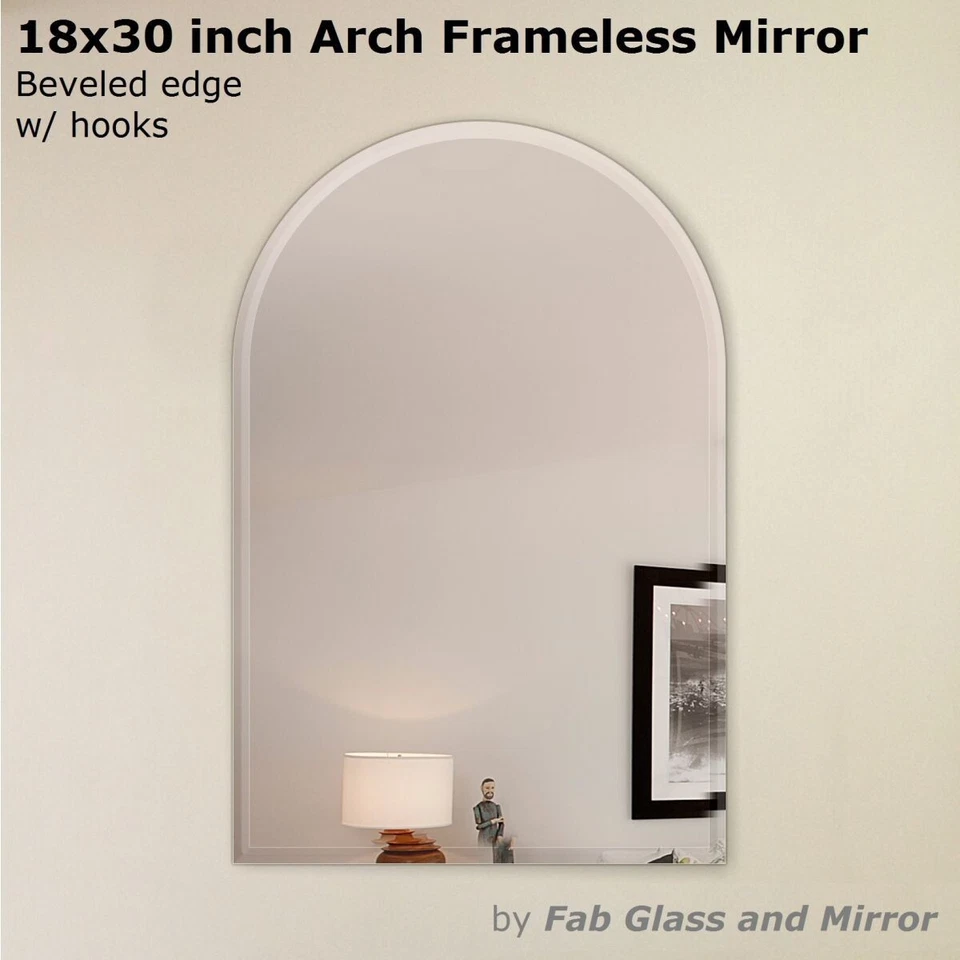 20" x 30" inch Octagon Frameless Wall Mirror bevel polish with 3 Hooks - Image 2 of 4